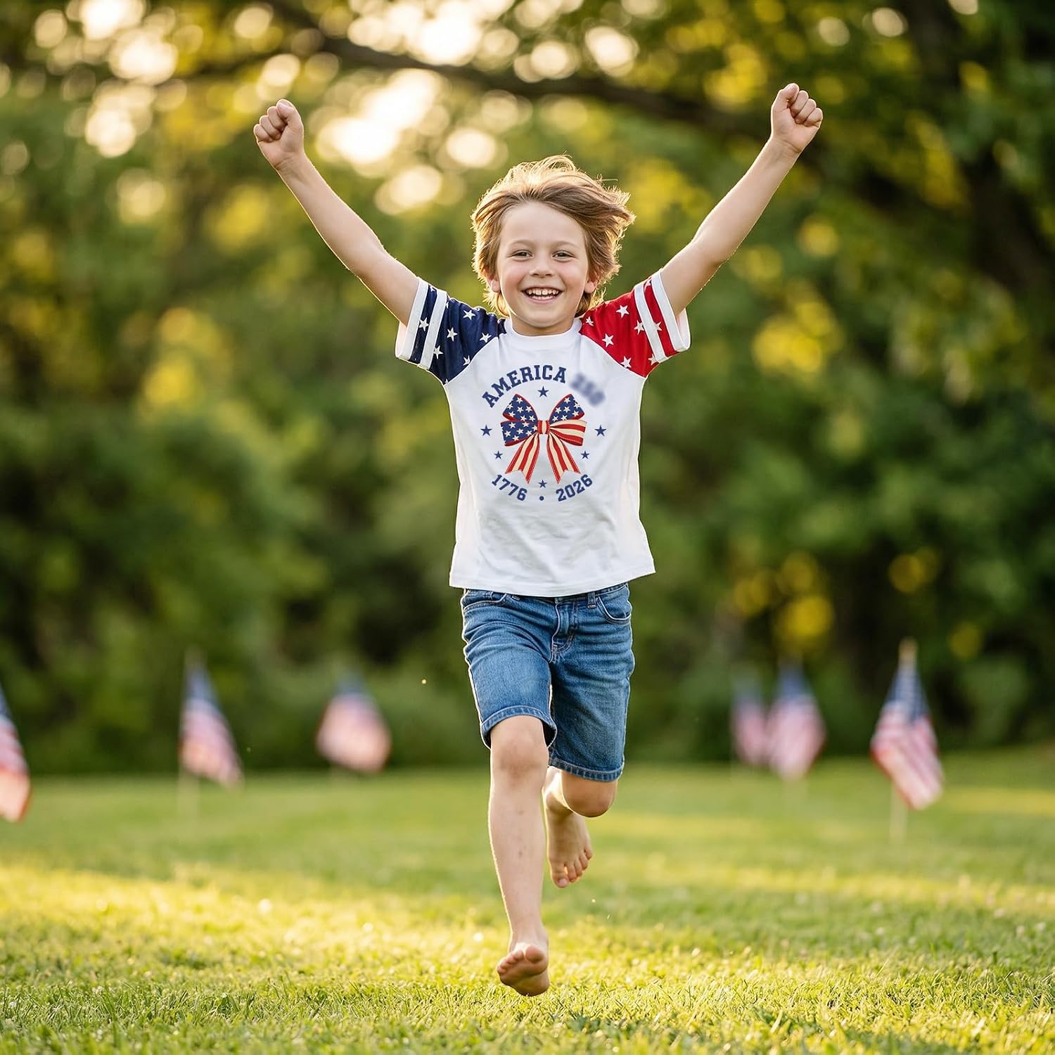 Kids 250 Anniversary USA Shirts Girls America Tshirt 4th of July Shirt Patriotic Short Sleeve Tops