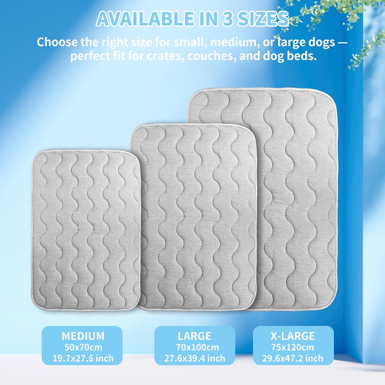 Dog Cooling Mat Q-Max>0.4 Self Cool Pad for Dogs and Cats with Anti-Slip Bottom, Washable Portable Pet Sleeping Pad for Summer，X-Larger Size 47.2" *29.6"