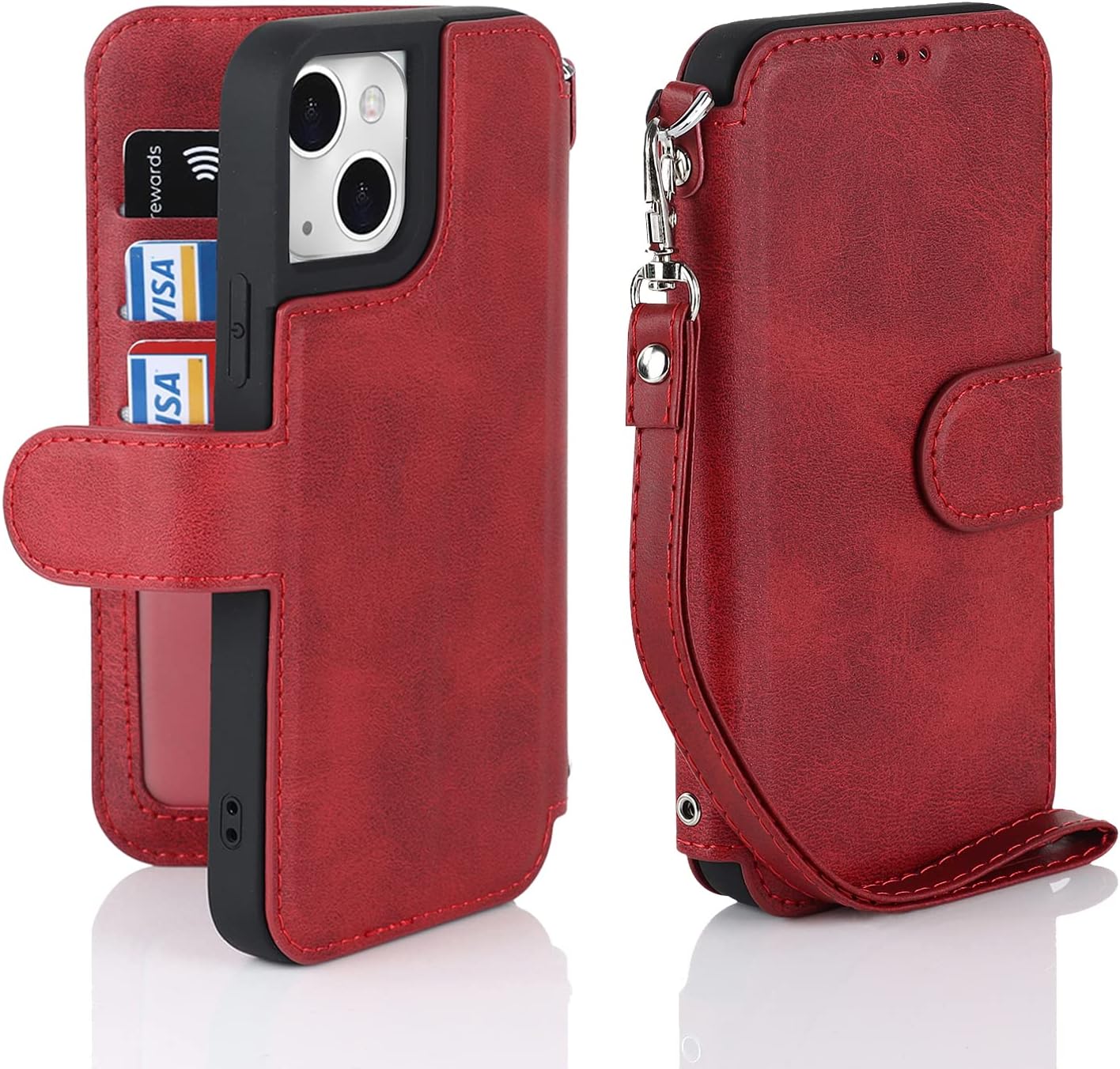 Étui de luxe fin en cuir de qualité supérieure pour iPhone 14 13 11 12 Pro XS Max XR X SE 6S 6 7 8 Plus Portefeuille fentes pour cartes Étui à rabat
