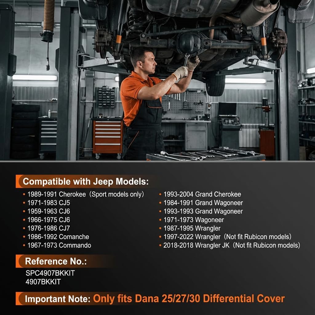 Dana 30 10 Bolt Finned Black Front Aluminum Differential Cover for CJ TJ YJ JK