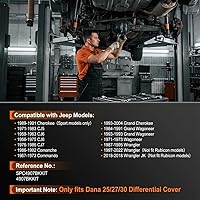 Vista 2 de Dana 30 cubierta de diferencial delantera de aluminio negro con aletas de 10 pernos para CJ TJ YJ JK