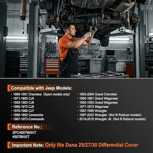 Miniatura 2 de Dana 30 cubierta de diferencial delantera de aluminio negro con aletas de 10 pernos para CJ TJ YJ JK