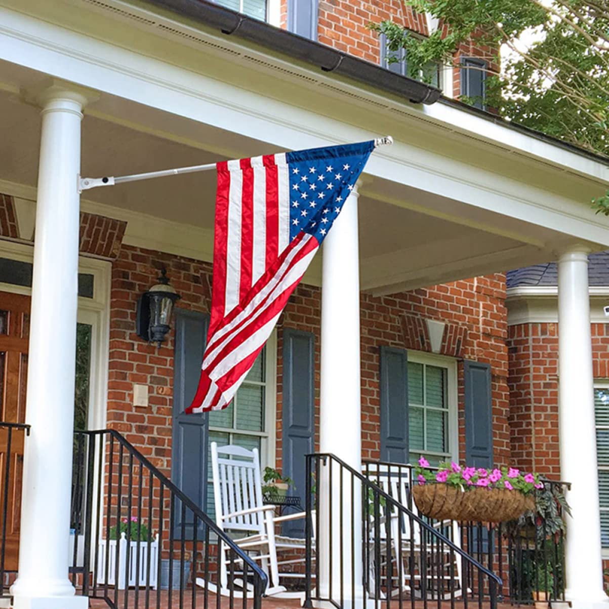 BESTonZON Mât De Drapeau En Acier Inoxydable - Fixation Murale - Réglable - Pour Le Jardin, La Maison, Le Commerce, Le Jardin