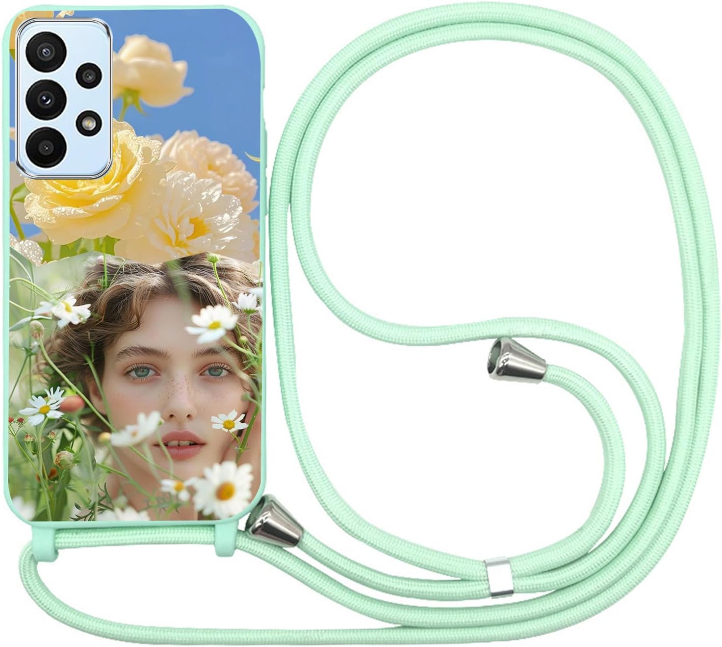 CXKJ Personalizzata Custodia per Nokia C31,con la Tua Foto,Immagine o Scritta Cover,Flip Caso in PU Pelle Case Bumper Portafoglio Case Cover,per C31 Cover - White