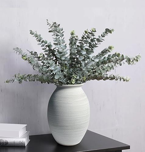 Jarrón rústico de cerámica hecho a mano para granja, centro de mesa con capacidad para flores frescassecas, decoración neutra del hogar, florero