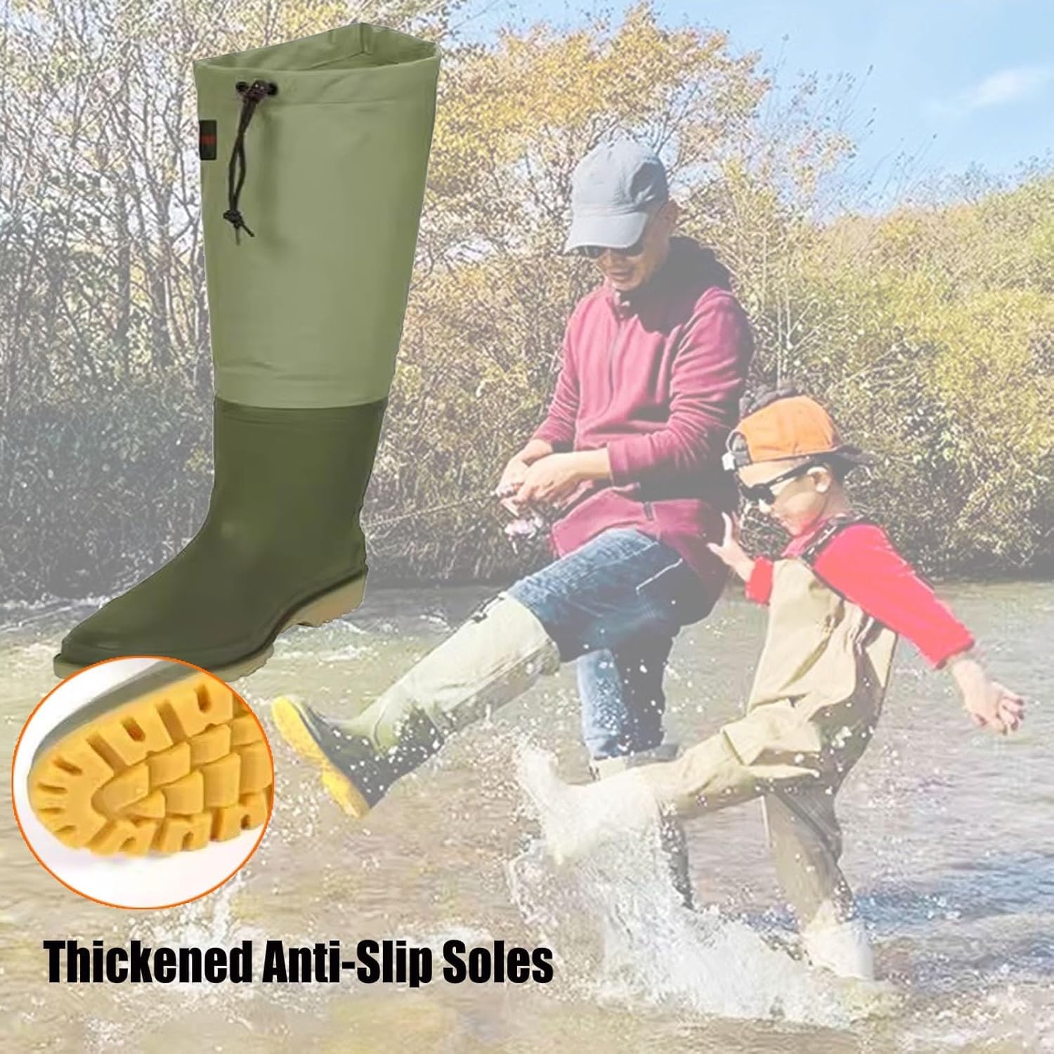Wodery wędkarskie na biodra, wodoodporne, lekkie, brodzące buty na biodra(Beige,11)