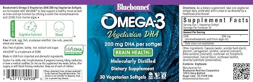 Miniatura 2 de BlueBonnet Natural Omega-3 Vegetariano DHA Vegetarian Softgels 200 mg 30 unidades