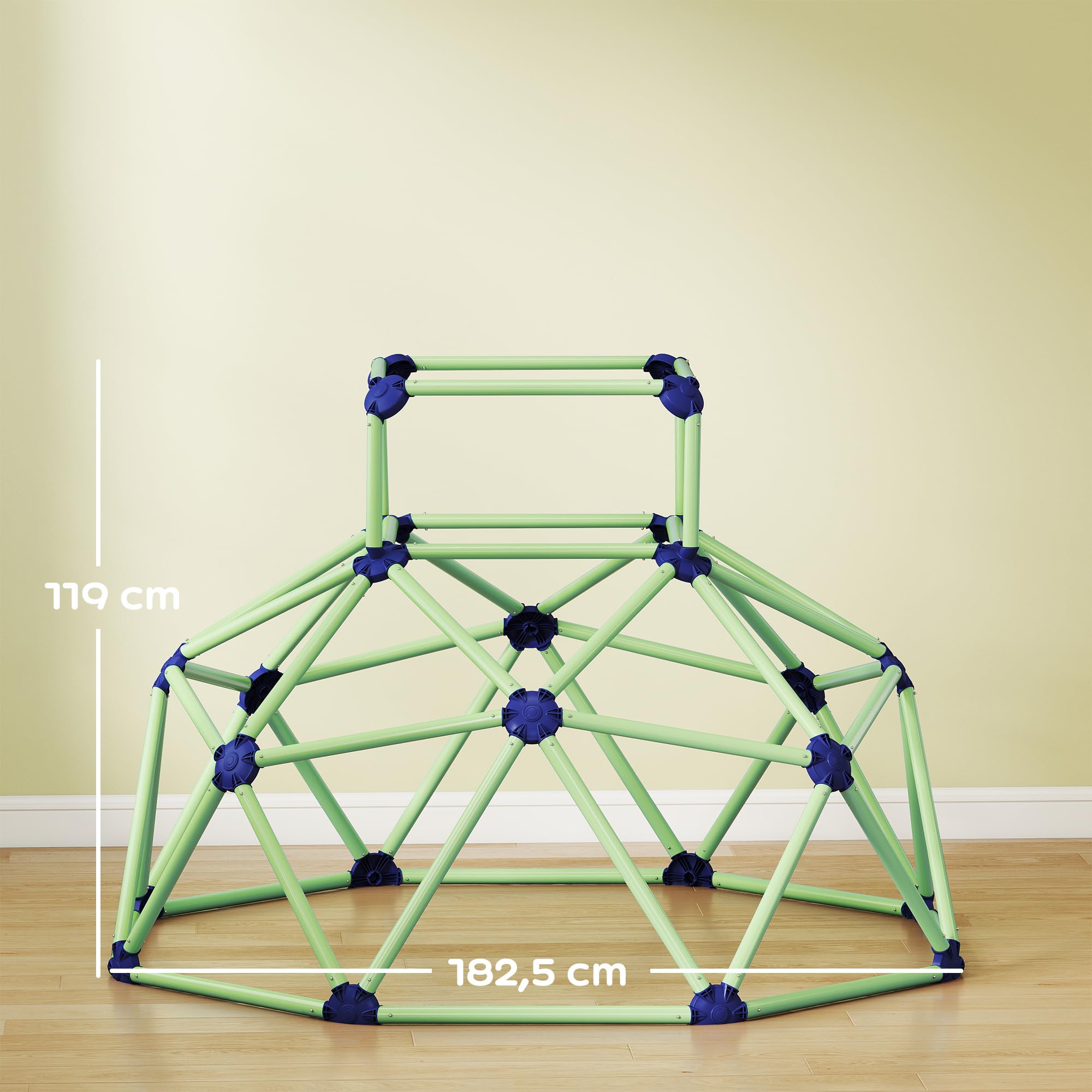 AIYAPLAY Kletterkuppel für Kinder 183 cm, Kletterkäfig aus Kunststoff, UV-beständig, wasserdicht, Spielplatz für Kinder von 3 bis 8 Jahren, für drinnen und draußen, Belastbarkeit 90 kg, einfache