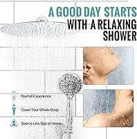 Vista 2 de SR SUN RISE Grifo de ducha – Sistema de cabezal de ducha multifuncional de alta presión de 16 pulgadas con accesorios de cabezal de ducha de mano