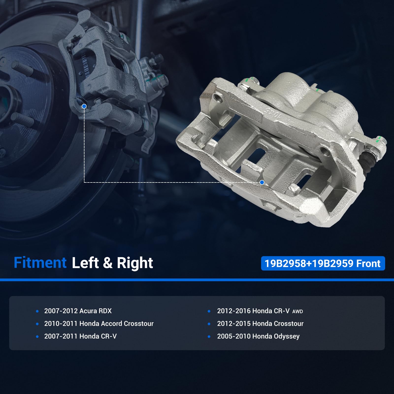 Amazon.com: Autoround 19B2958 19B2959 Front Disc Brake Caliper