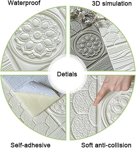 Miniatura 6 de GIUIN Foam Brick Wall Panels Three-Dimensional Wallpaper 70  70cm Industrial Style Decorative Foam Brick for Office Home Moisture-Proof 3D Stickers