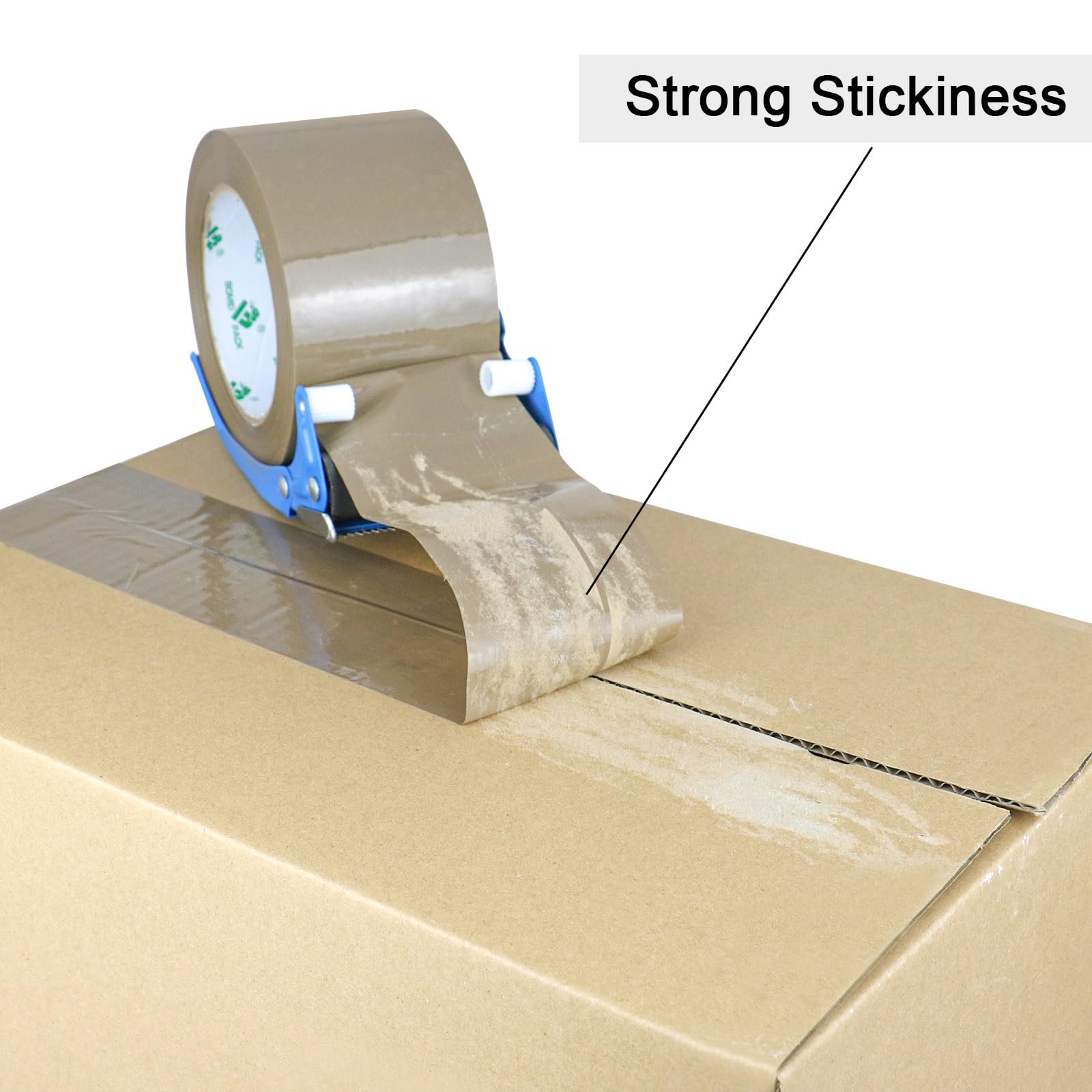 BOMEI PACK Nastro da imballaggio marrone da 7,6 cm, 6 rotoli di nastro largo per imballaggio, per traslochi, spedizioni e stoccaggio, 2,4 mm x 100 m