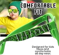 Vista 5 de Sun-Staches Gafas de sol Minecraft de Arkaid Elegantes, cómodas y duraderas con protección UV para niños con funda de transporte suave, regalos