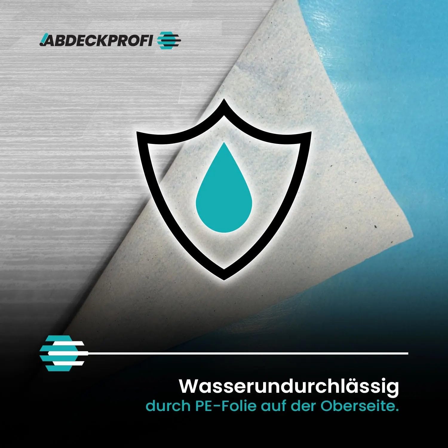 Abdeckvlies selbstklebend – 160g/m² - 0.65m x 50m (32,5m²) | Leicht Atmungsaktiv ca.70g/m² 24h I Renovierungsvlies, Malervlies, Abdeckvlies selbsthaftend, Treppenvlies