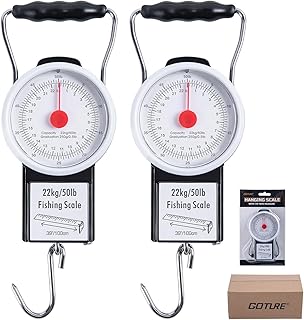 Goture フィッシングスケール 2個セット 釣り 防水 22kg/50lb フィッシングメジャー1m内蔵 計測ツール 吊りはかり 釣りはかり 釣り具 軽量 携帯性 アウトドア ジギング エギング タイラバ バス