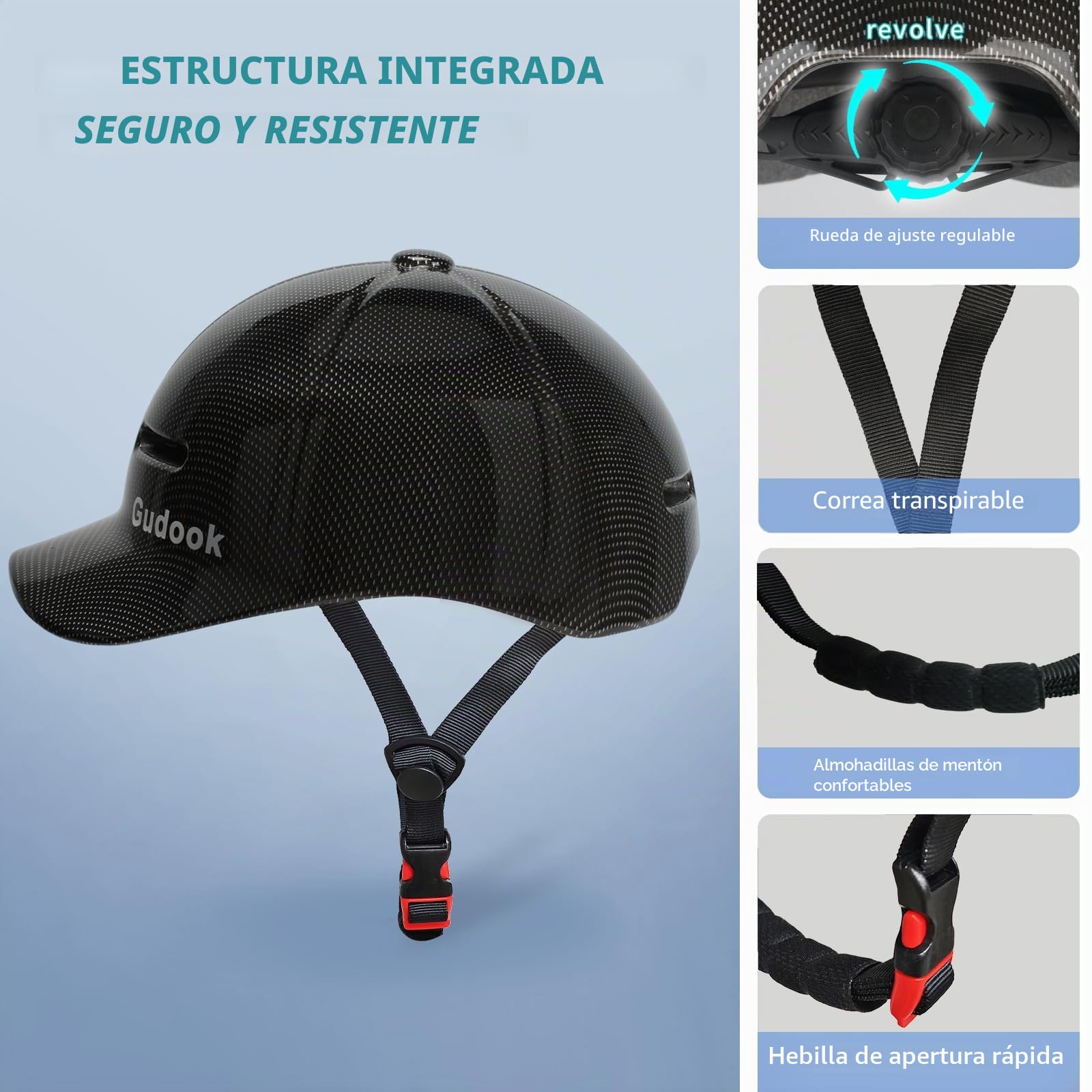 Casco de bicicleta para adultos, hombres y mujeres, casco en estilo de gorras de béisbol: cascos de bicicleta cómodos, ligeros, ajustables y certificados