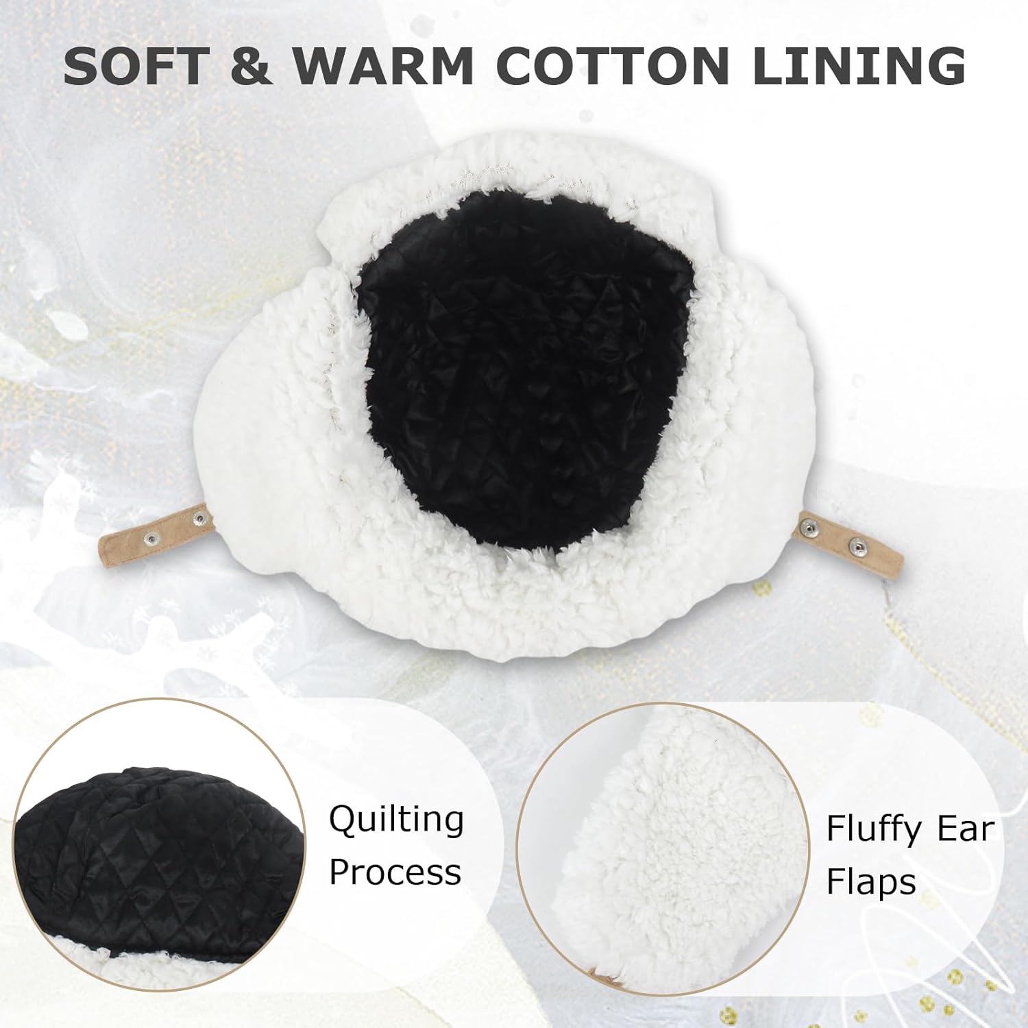 Windproof Suede Trapper Hat Cozy Plush Russian Ushanka Hat with Ear Flaps, for Men & Women - Image 3