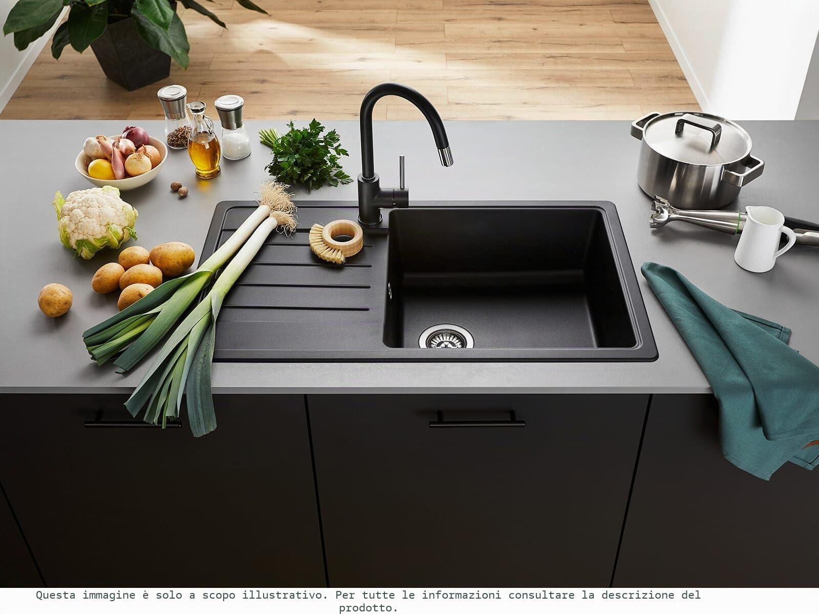 BLANCO 526087 LEGRA XL 6 S Lavello da Cucina, Nero, 60 cm
