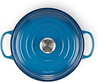 Vista 177 de Le Creuset Signature Cacerola de hierro fundido esmaltado, 3.5 cuartos de galón, color naranja (Flame)