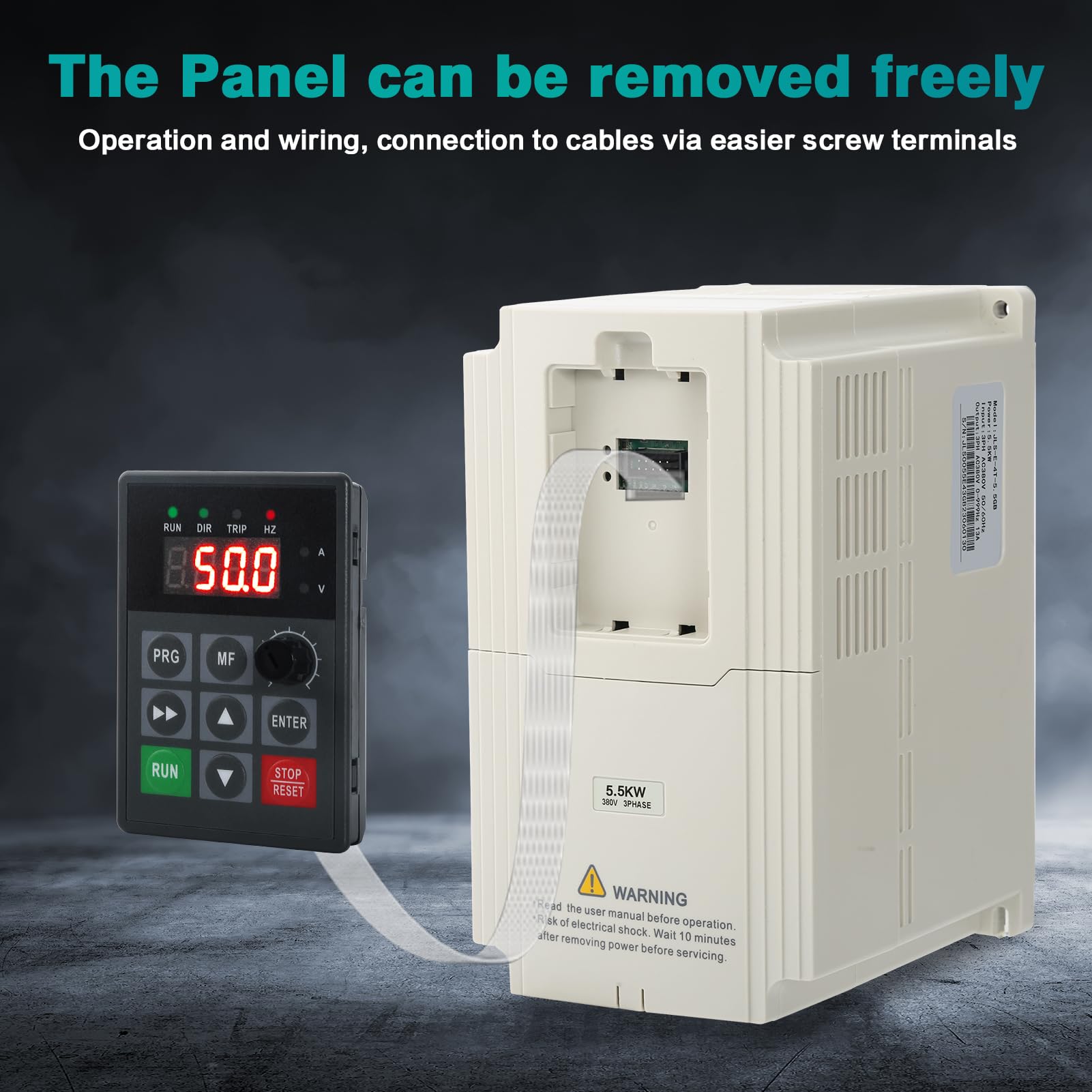 Inverter per Motori Trifase 380V, 5.5KW VFD Convertitore di Frequenza 380V Ingresso Trifase e Uscita Trifase, CNC Variatore di Frequenza 380V Trifase per Controllo Velocità CNC Motore Mandrino