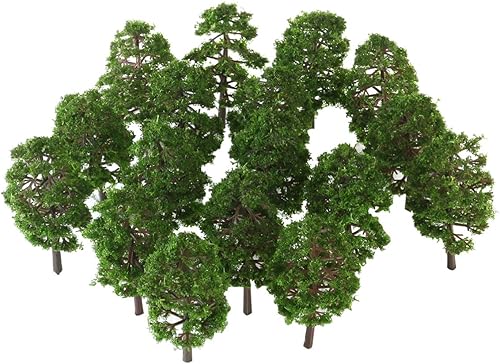 Miniatura 4 de Modelo Árboles Micro Arquitectónico Imitación Plástico 3.5 in Árbol Modelo Paisaje Arquitectónico Modelo Árbol 20 Pcs