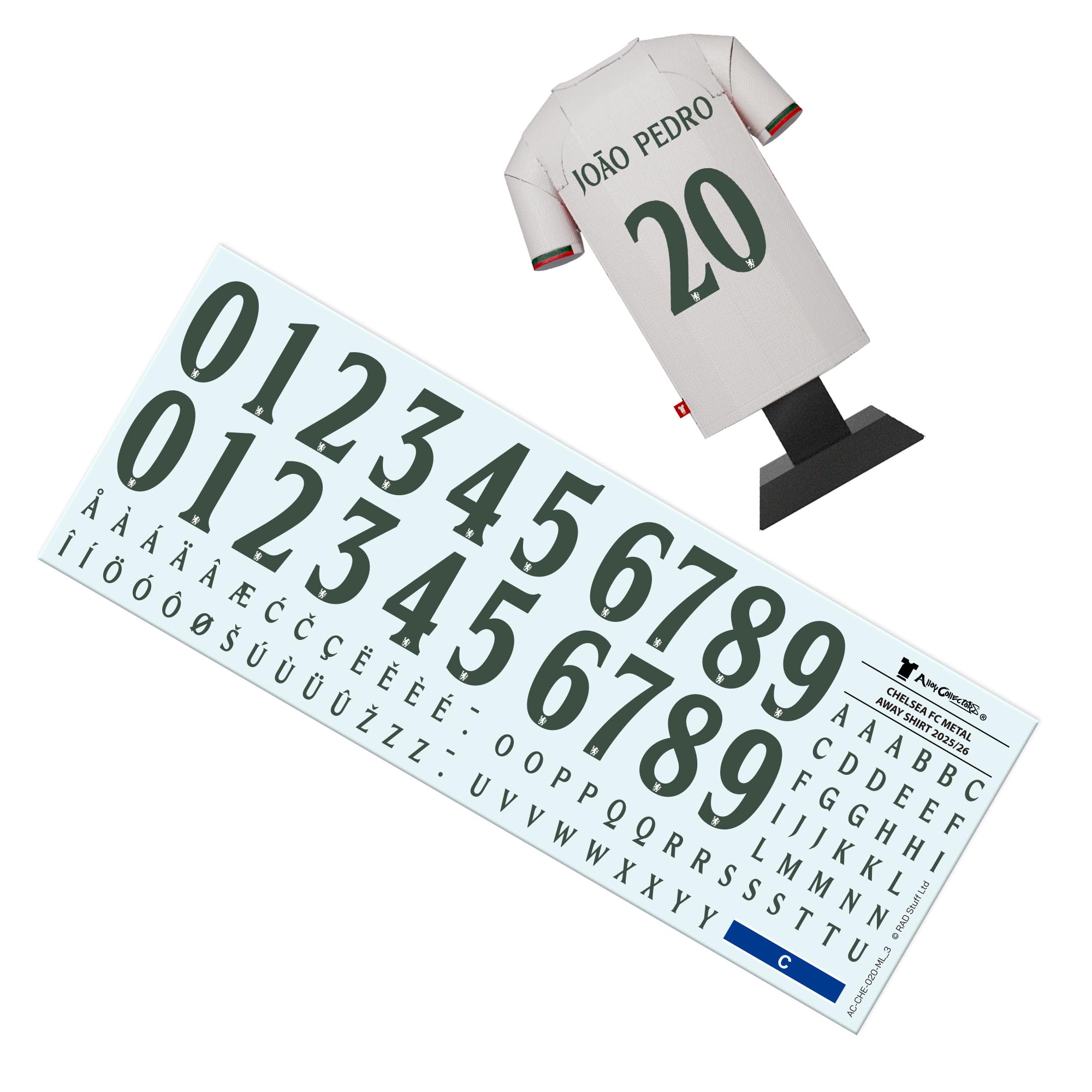 Chelsea FC 25/26 Official Away Metal Football Shirt - Image 4