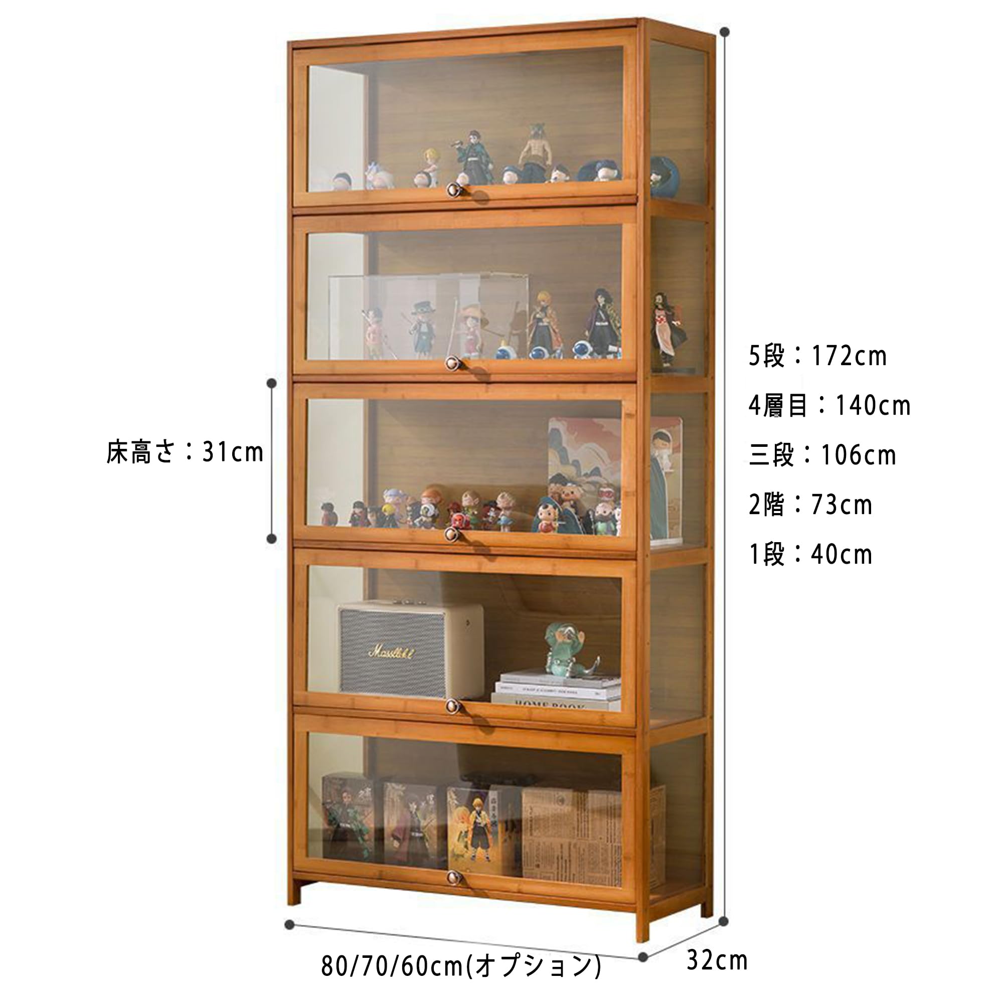 Amazon.co.jp: JXHNZYQショーケース 棚 ショーケース 木製