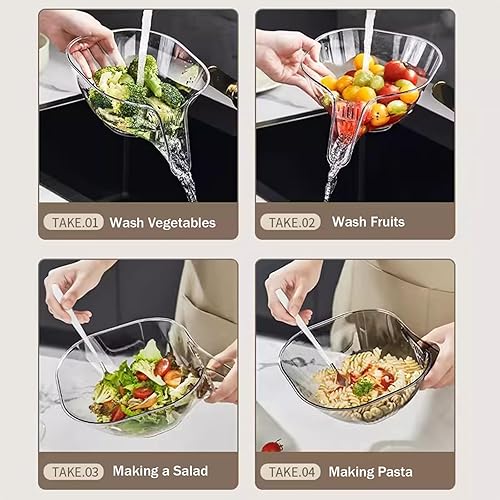 Miniatura 3 de Embudo de cesta de drenaje, cesta de drenaje multifuncional, embudo de drenaje de frutas y verduras, escurridor de utensilios de cocina para el