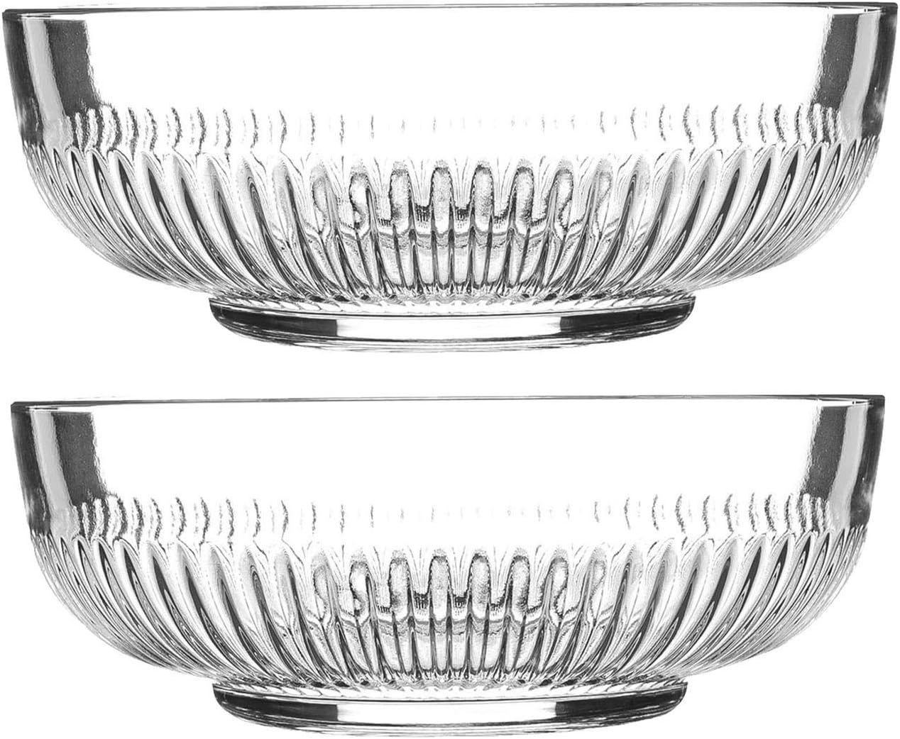 Argon Tableware 2 Piece Large Campana Glass Serving Bowls Set Vintage