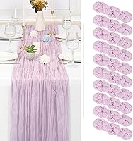 Vista 345 de Showgeous 10 Pack Baby Pink Cheesecloth Table Runner 10FT Long Semi-Sheer Gauze Table Runner Boho or Rustic Wedding Decor for Wedding Decor Arch