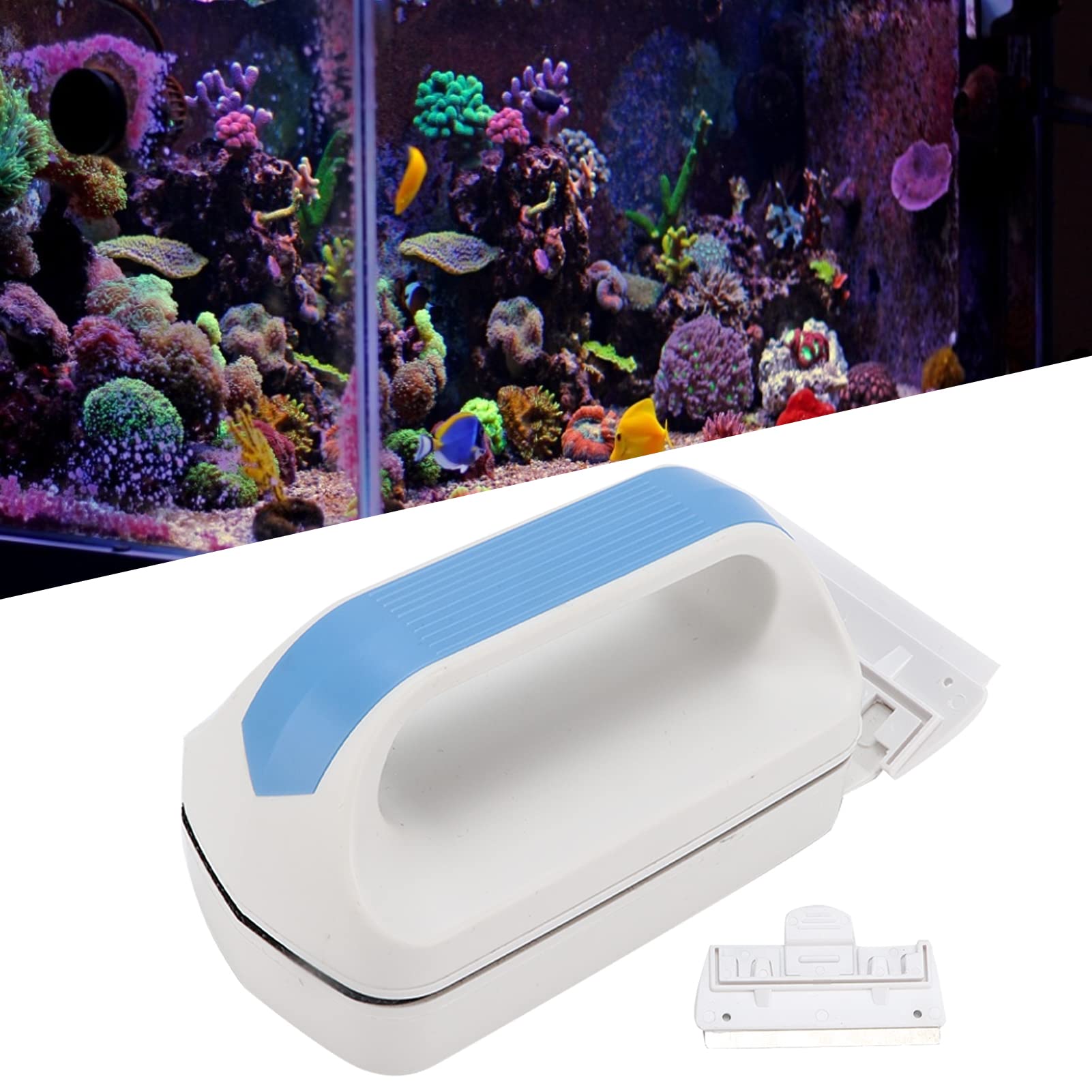 Pssopp Forte Spazzola Magnetica per la Pulizia 'Acquario, Design Ergonomico, Materiali di Alta qualità, Spazzola Interna Galleggiante, Raschietto per Alghe per Acquari di Vetro