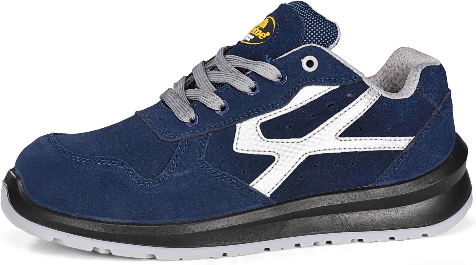 Lightweight Safety Trainers - 7328 Breathable Leather Safety Shoes with Composite Steel Toe Cap, Comfort Non Metal Wide Fit Work Trainers Boots for Man & Women Size
