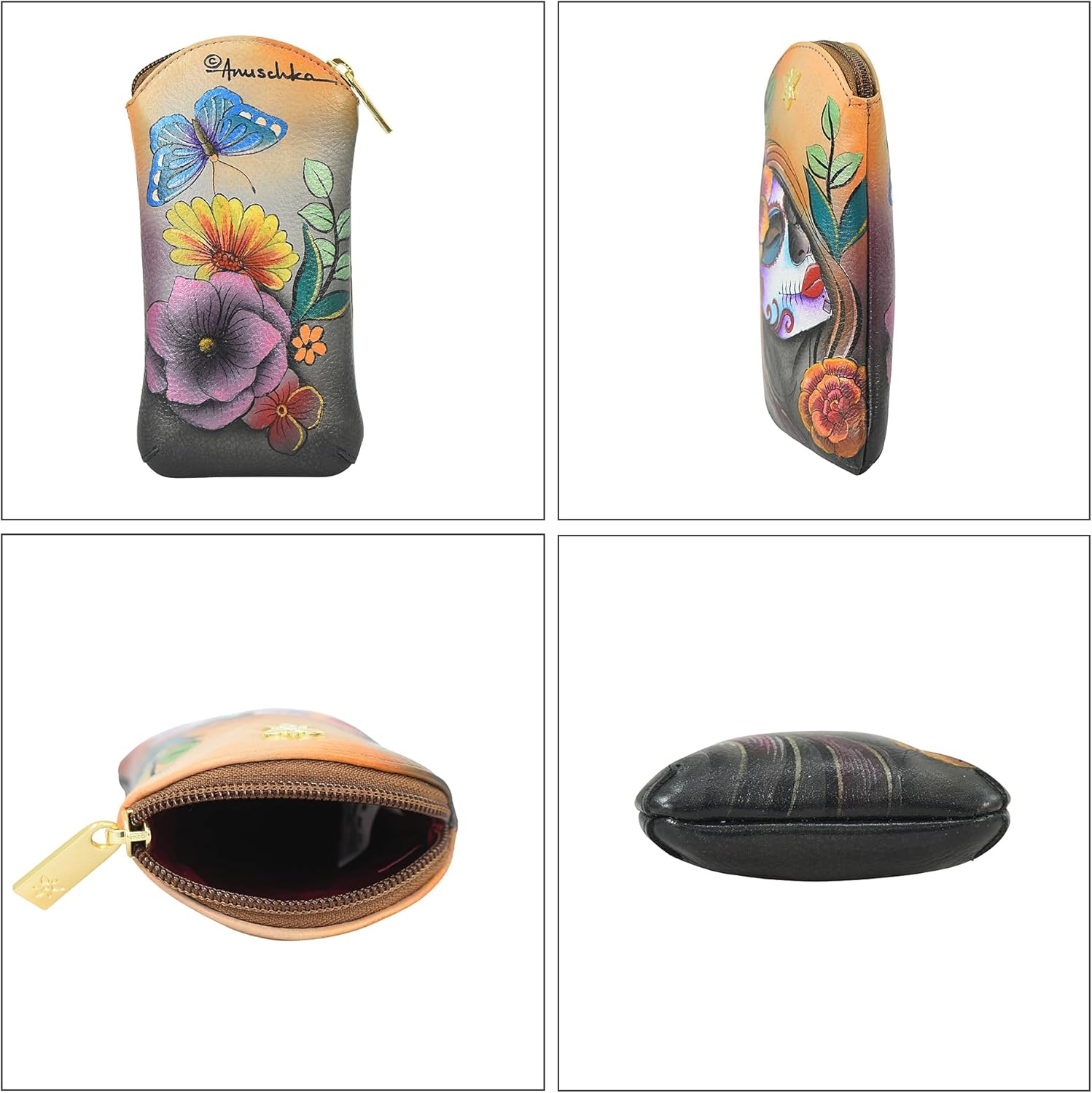 Anuschka Women's 2040 Eyeglass Pouch, Women's Hand-painted Genuine Leather Pouch
