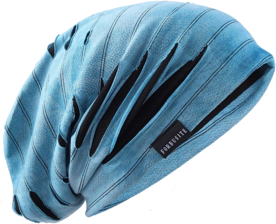 Men's Slouchy Beanie Summer Thin Hollow Long Oversized Skull Cap B301