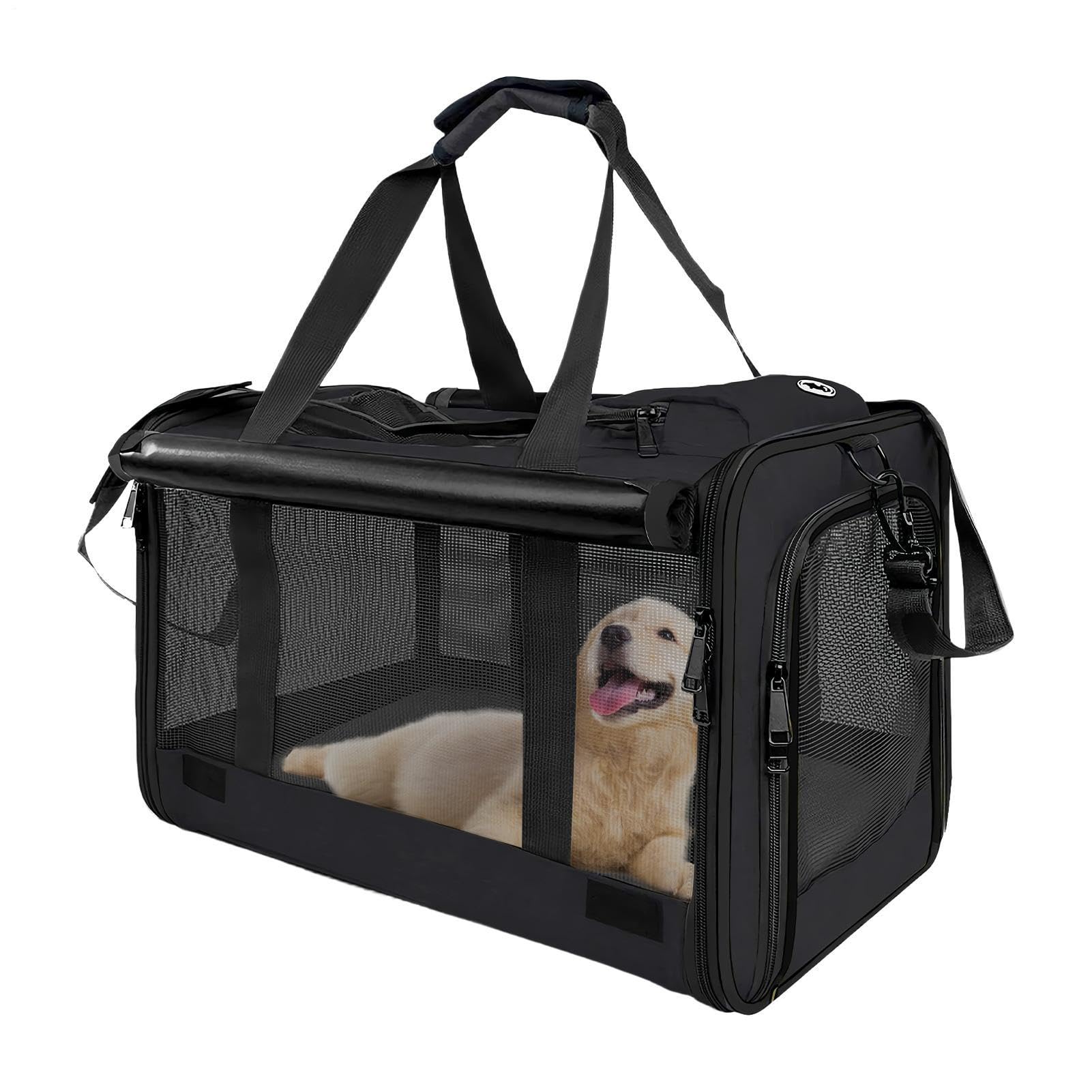 Transportín para Gatos Hasta 9 kg Bolsa de Viaje Transpirable y Portátil | Transportín Pequeño para Mascotas Perfecto para Senderismo, Acampada, Viajes al Hospital, Coche o Moto