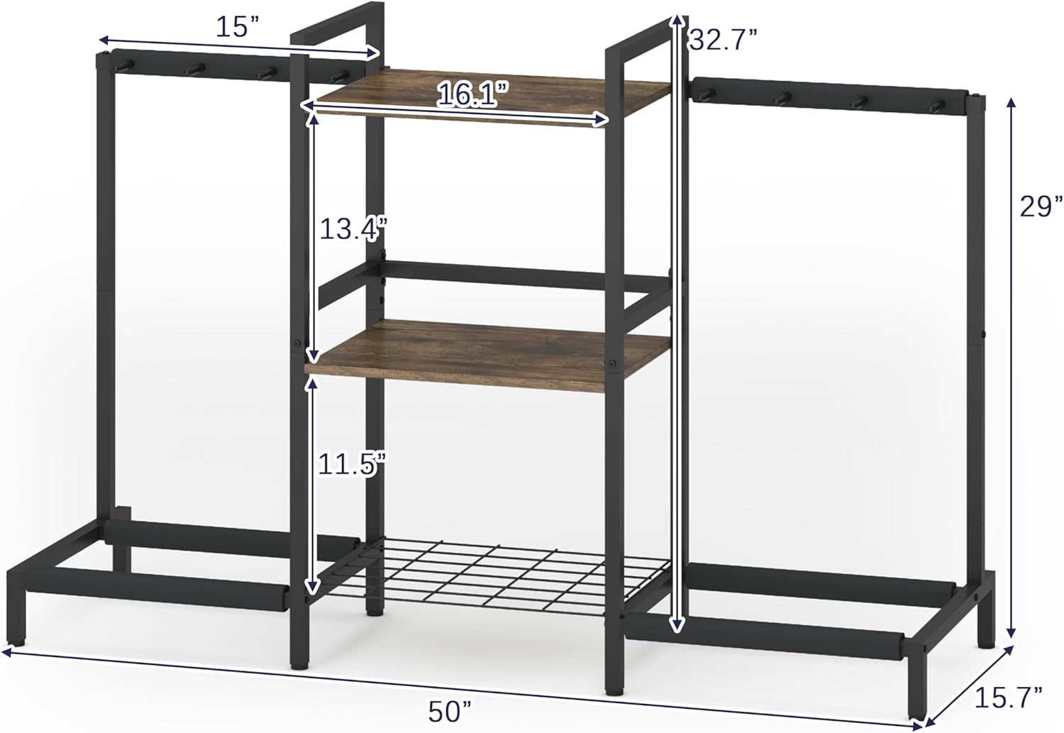 Usinso 6 Space Multi Guitar Rack for Acoustic, Electric, Bass, Ukuleles & Amp Accessories - 29'H Back Rack Guitar Display for Home Music Studio