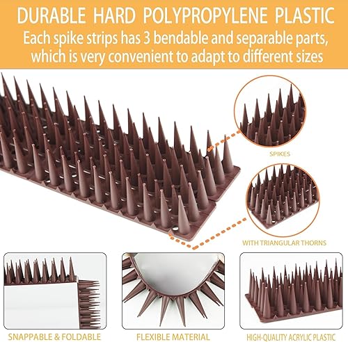 Miniatura 7 de Paquete de 12 picos para pájaros, cubre picos disuasorios de plástico de 204 pulgadas, púas disuasorias para pájaros que mantienen alejadas a