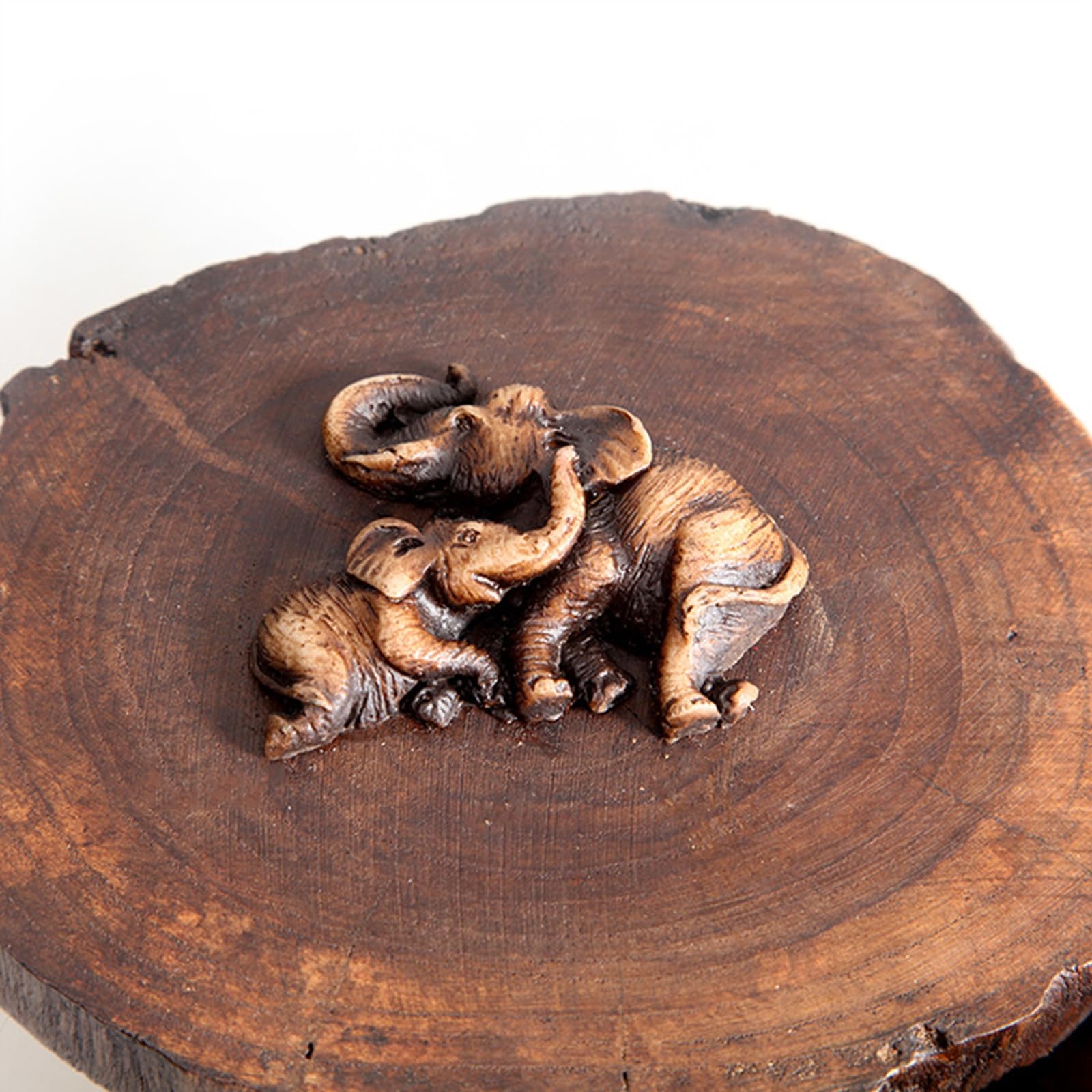 Urna pequeña de madera para cremación, caja de recuerdo, urna conmemorativa para cenizas de mascotas, patrón de elefantes, 15 cm