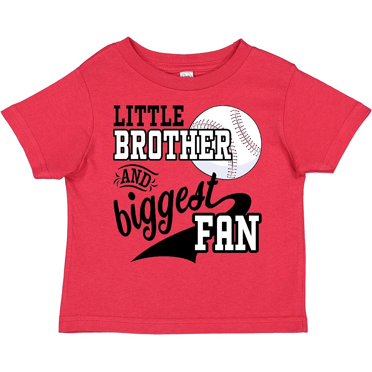 inktastic Little Brother and Biggest Fan- Baseball Family Fan Toddler T-Shirt