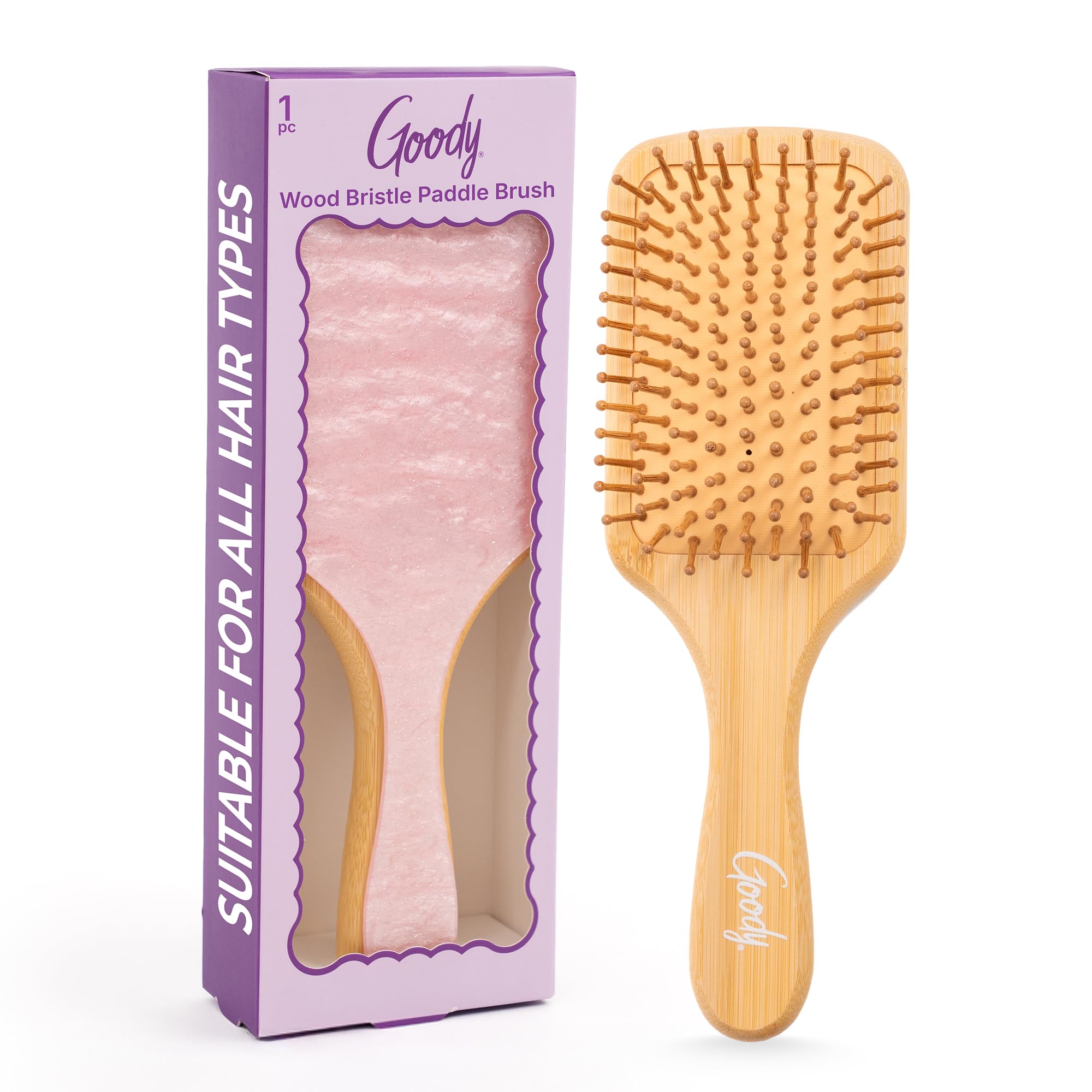 Amazon.com : Goody Paddle Brush, Pink Sparkle, Bamboo Bristles for