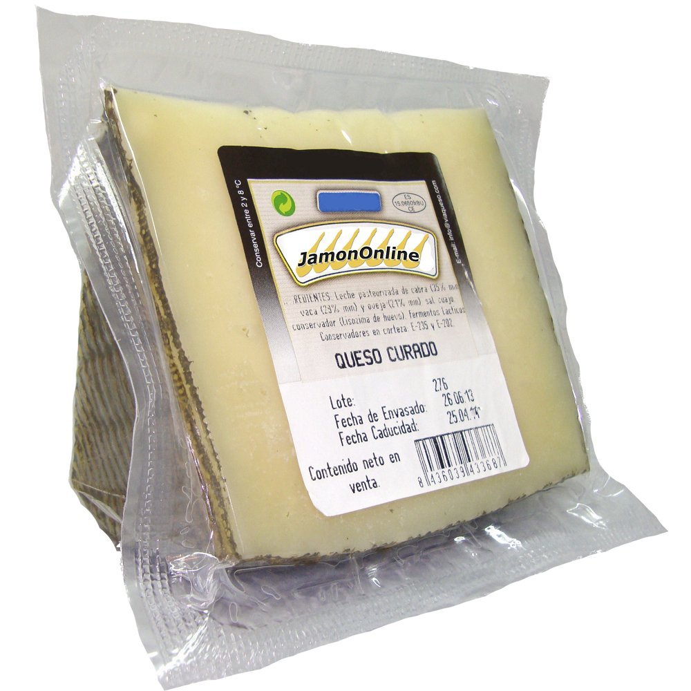 Lote Jamón Navidul con Jamonero y Cuchillo, Cuña de Queso JamonOnline.es, 1 Chorizo Ibérico y 1 Salchichón Ibérico, 1 Caja de Bombones Nestlé.