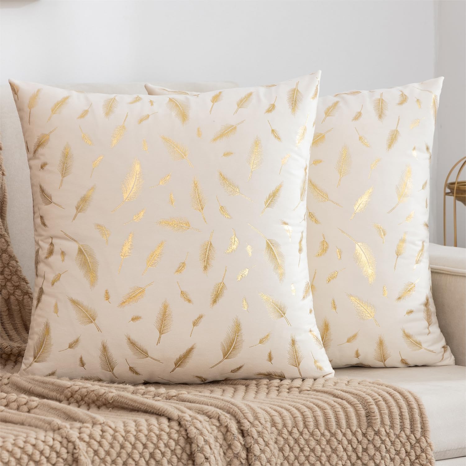 Federa per cuscino natalizio 45x45 Set di 4 federe decorative per cuscini natalizi Federa decorativa in cotone e lino 45 x 45 cm per camera da letto, divano, sedia, letto Decorazione natalizia