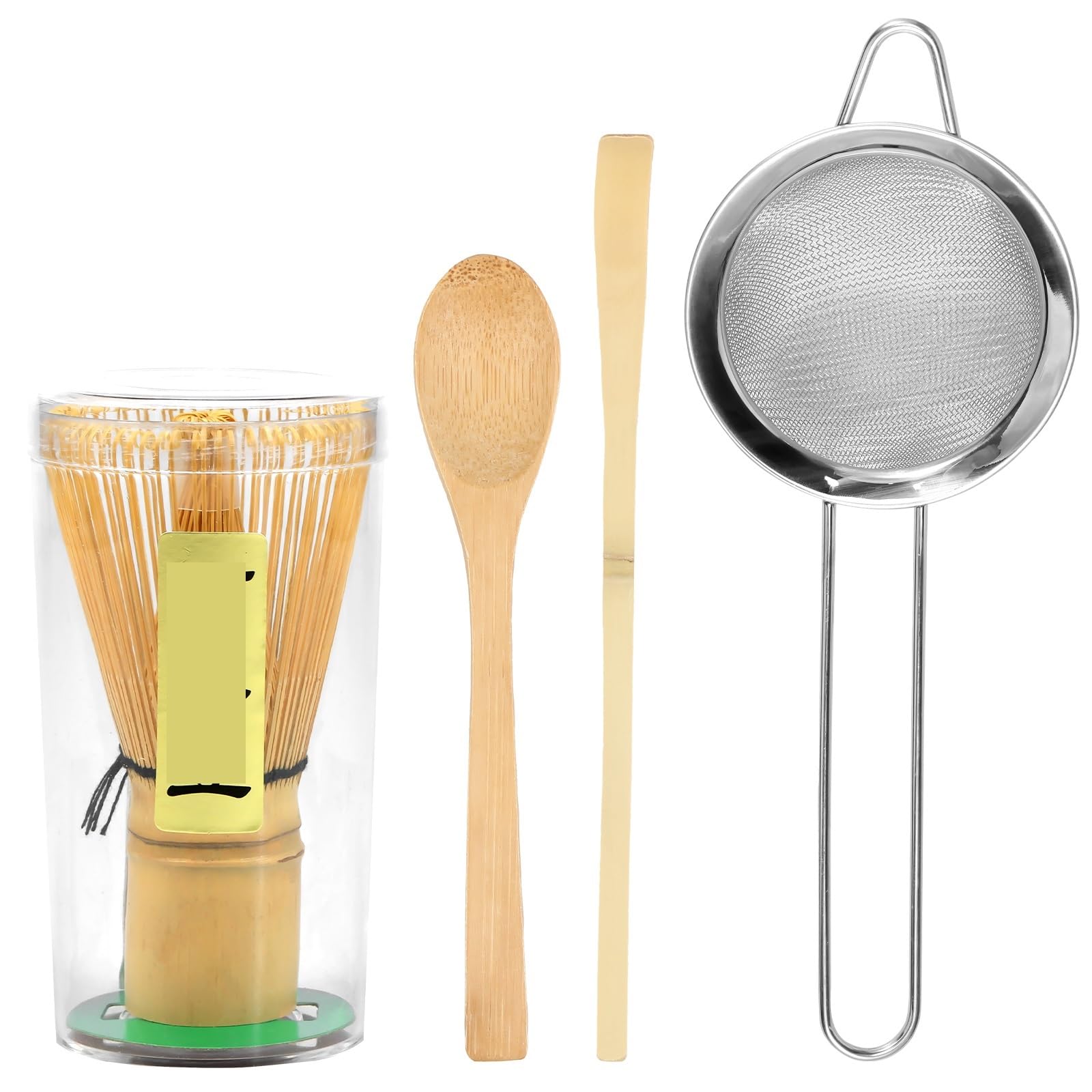 Frusta For Matcha Da 5/4 Pezzi, In Bambù, Cucchiaino Tè, Filtro A Rete, Set Tradizionali, For Polvere Di Verde, Strumento For Il Chasen Matcha Set(5pcs)