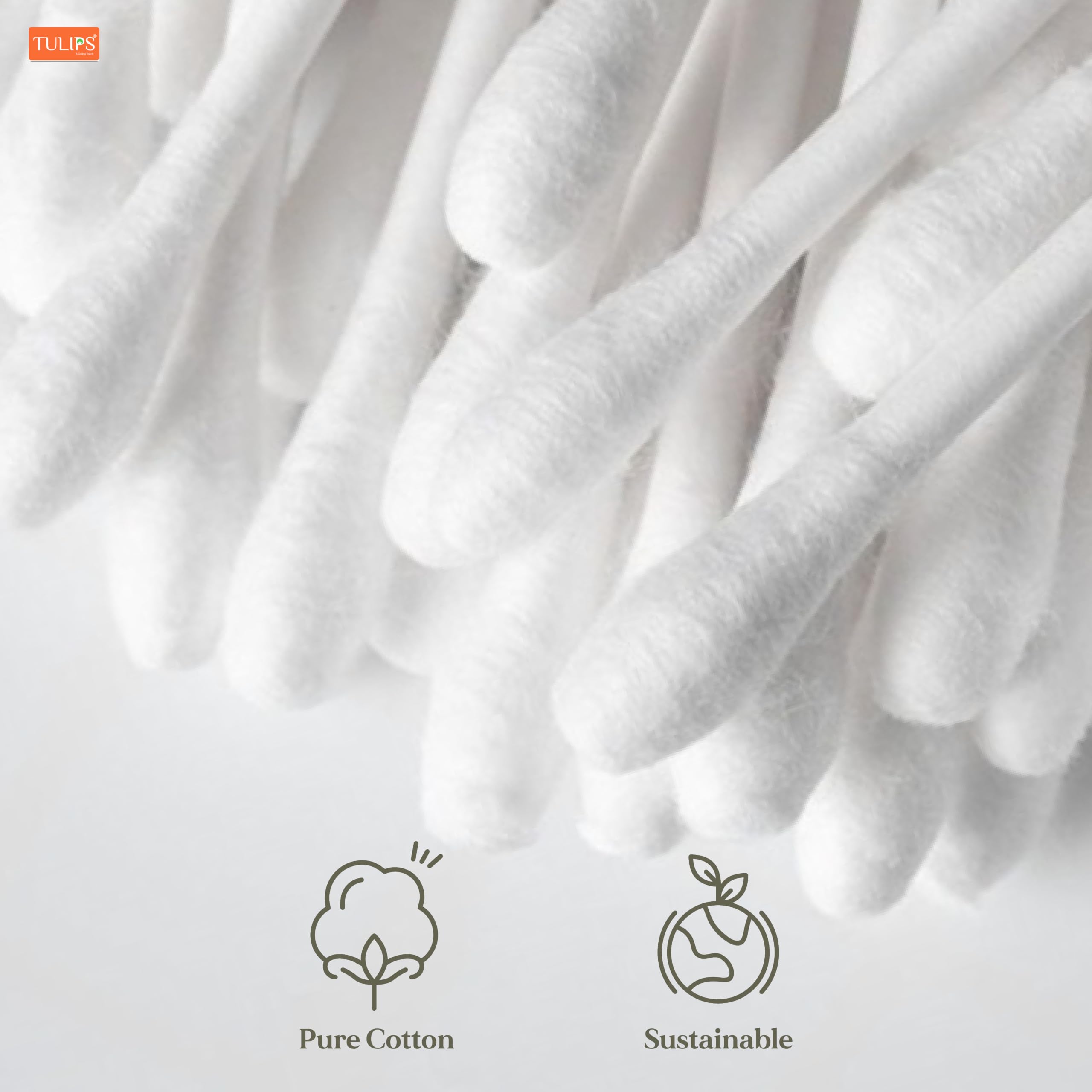 TULIPS Cotton Ear Buds/Swabs (pack of 2) with white PAPER Sticks (300/600 Tips ) in a Jar 3