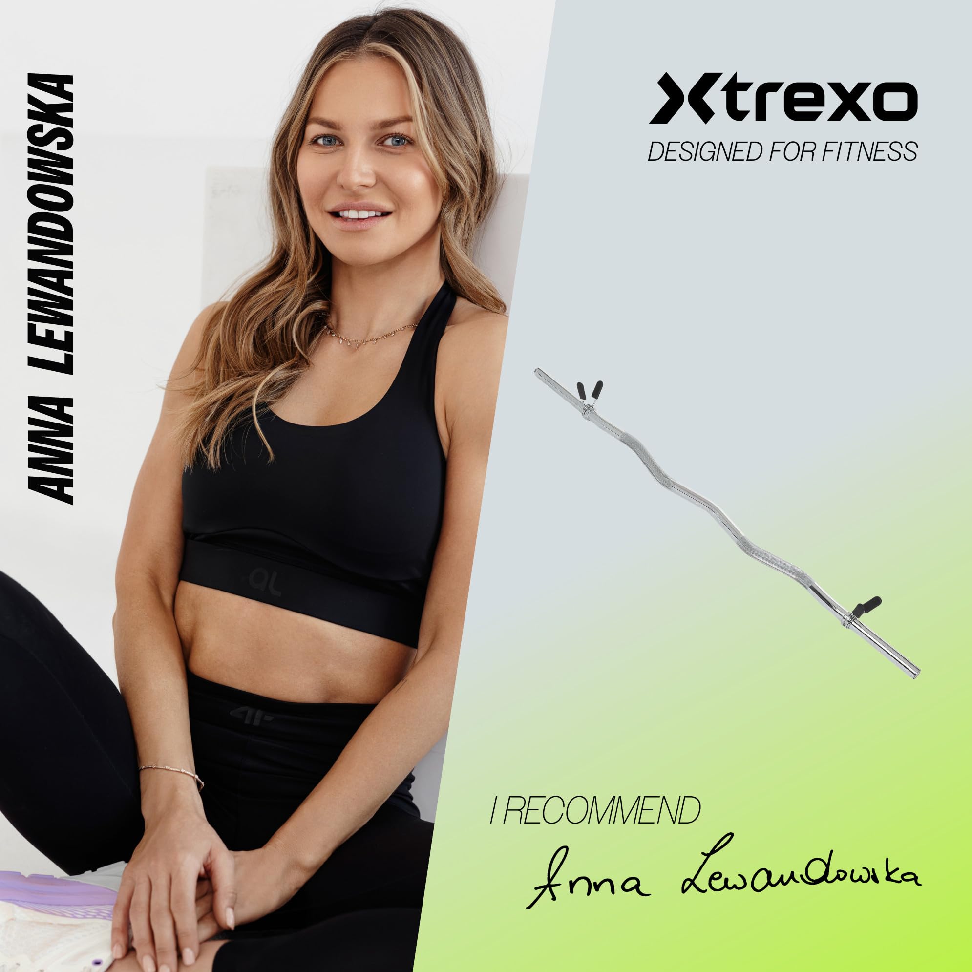 XTREXO Biegestange aus Karbonstahl, 120 cm Länge, Gewicht 5,8 kg, maximale Belastung 160 kg, robust für Kraftausdauer, für das Heim-Fitnessstudio BC120
