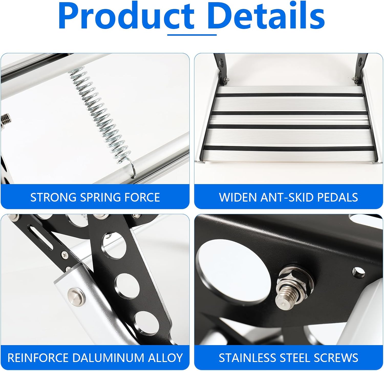 RV Folding Single Step Non-Slip RV Stairs One-Hand Expand or Collapse Camper Stable Ladders for Motorhome RV Camper Van Travel Trailer Caravan