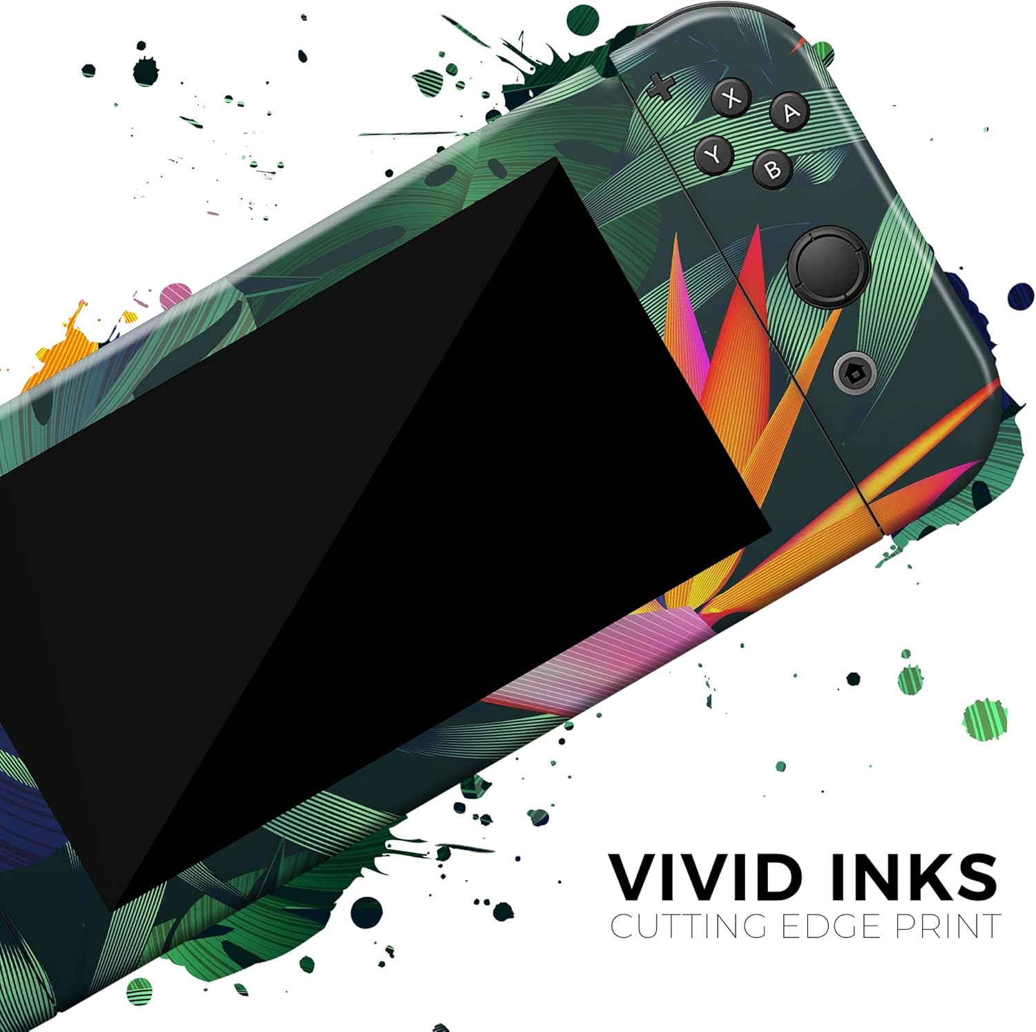 Design Skinz - Compatible with Nintendo Switch OLED Console Bundle - Skin Decal Protective Scratch-Resistant Removable Vinyl Wrap Cover - Tropical Summer Jungle v2