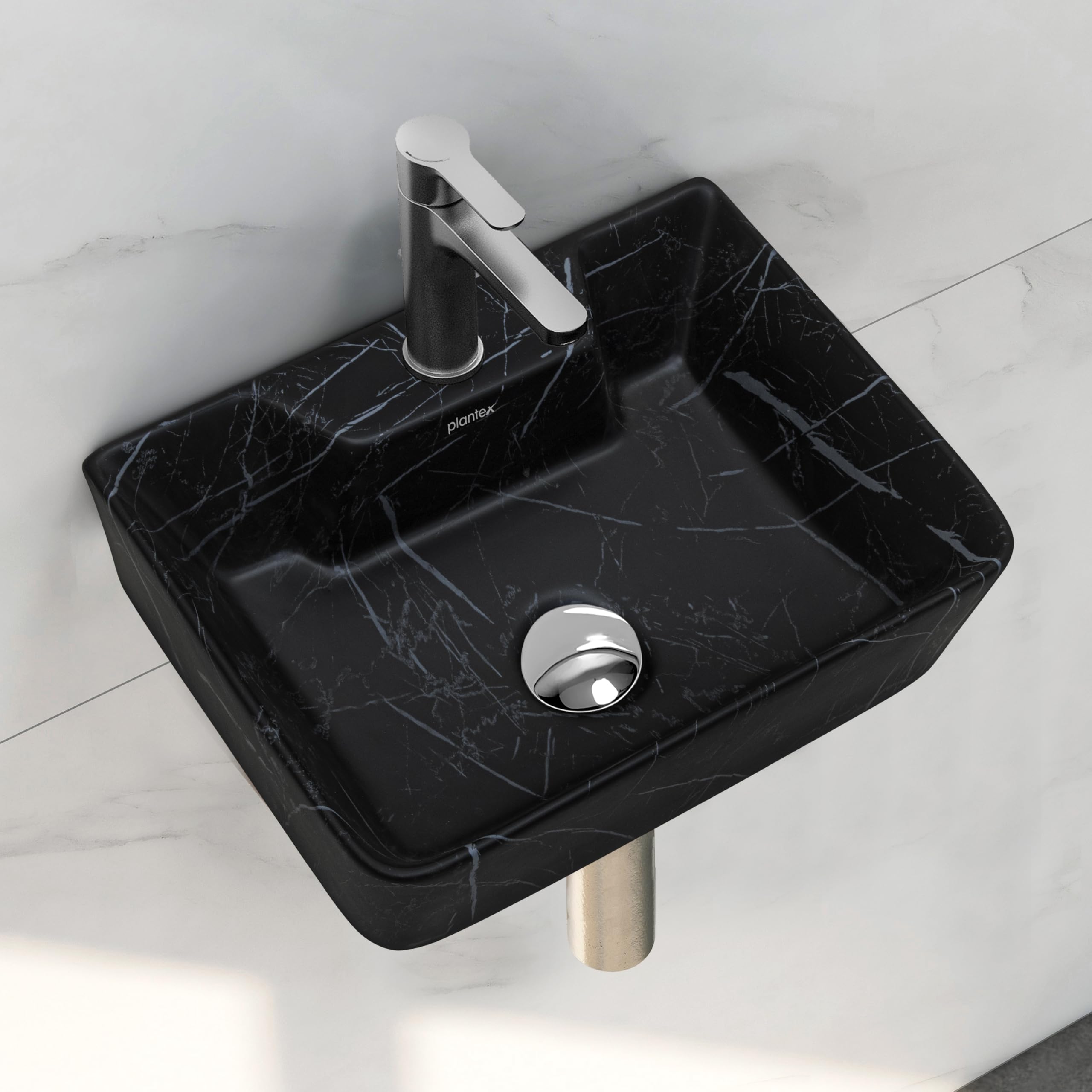 Plantex Ceramic Wash Basin - Black -1