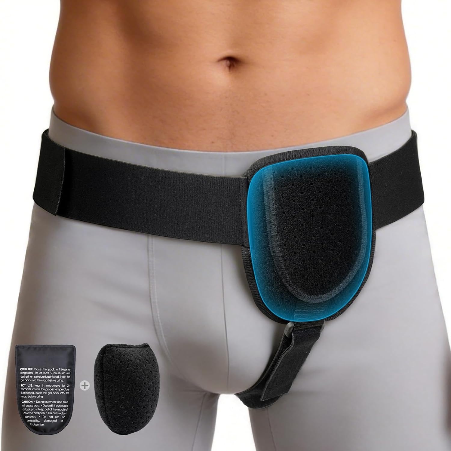 Faja Inguinal Hombre Mujer Ajustable Post Cirugía con Compresa