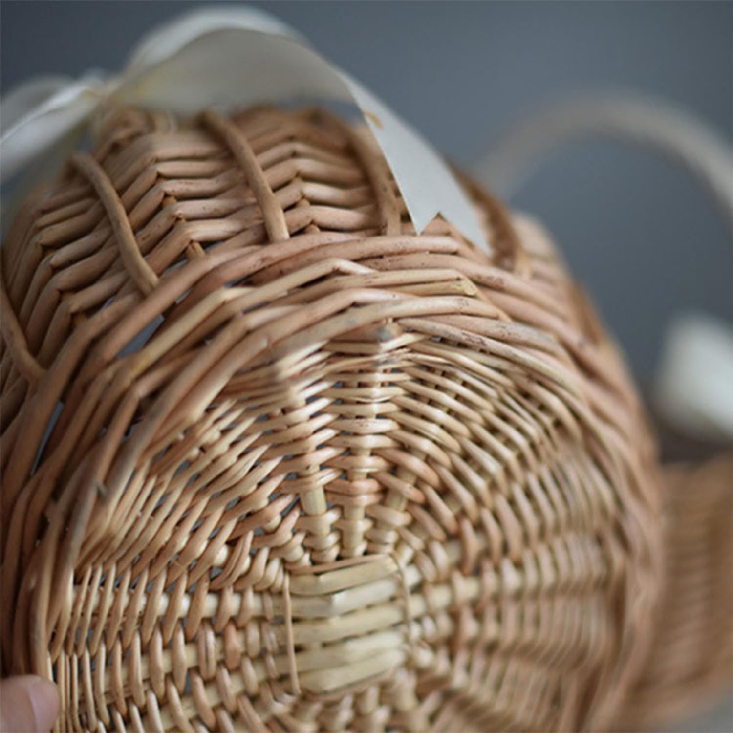 2 Pièces Corbeilles En Osier Avec Anse, Panier Mariage, Panier Avec Anse, Panier Osier, Petit Panier Osier Mariage, Panier En Osier Avec Anse, Pour Mariage, Décoration, Fruits (D, Petit)